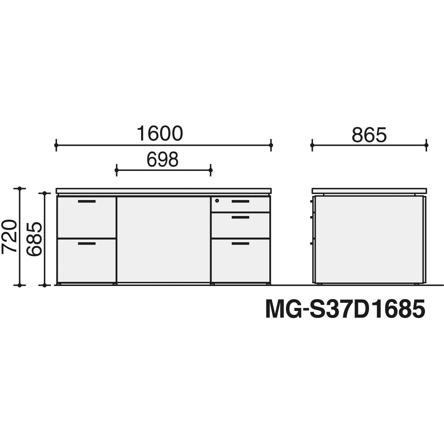 MG-S37D1685M53N4 役員用家具 S370シリーズ 両袖デスク (配送・組立