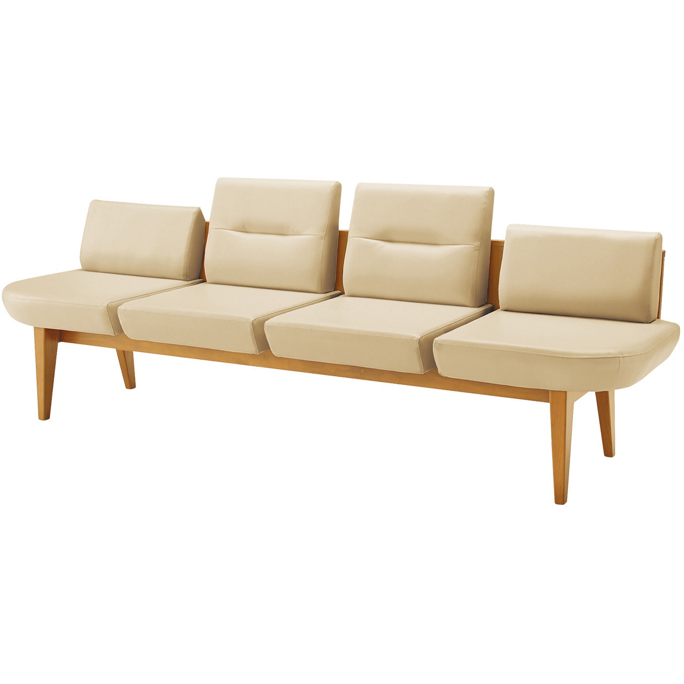 NRF-L4NBS-W2111111 ロビーチェア レフィナ 4人用 両R肘無ロータイプ (配送・組立サービス付き) コクヨ 背もたれあり 高さ780mm幅2205mm奥行600mm  NRF-L4NBS-W2111111 149,900円