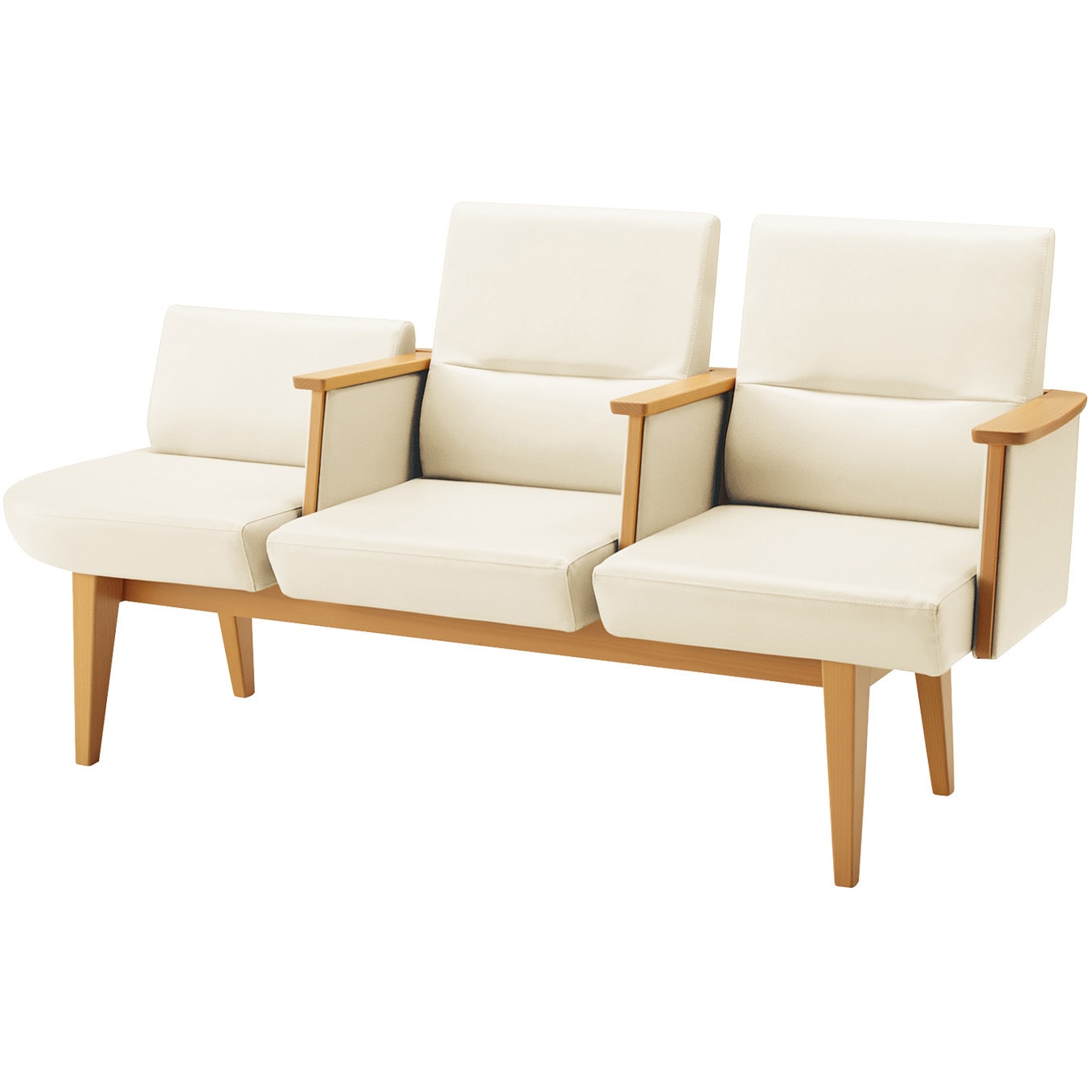 NRF-M3ARS-W21MWMW1 ロビーチェア レフィナ 3人用 右R肘付ミドルタイプ (配送・組立サービス付き) コクヨ 背もたれあり 高さ880mm幅1680mm奥行600mm  NRF-M3ARS-W21MWMW1