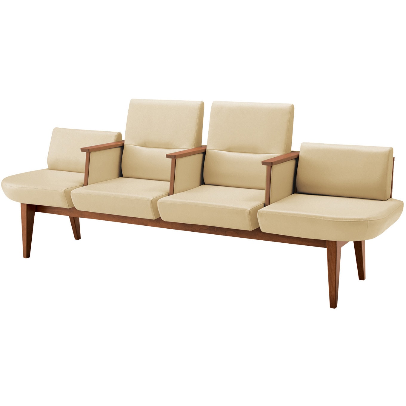 NRF-M4ABS-W2511111 ロビーチェア レフィナ 4人用 両R肘付ミドルタイプ (配送・組立サービス付き) コクヨ 背もたれあり 高さ880mm幅2205mm奥行600mm  NRF-M4ABS-W2511111