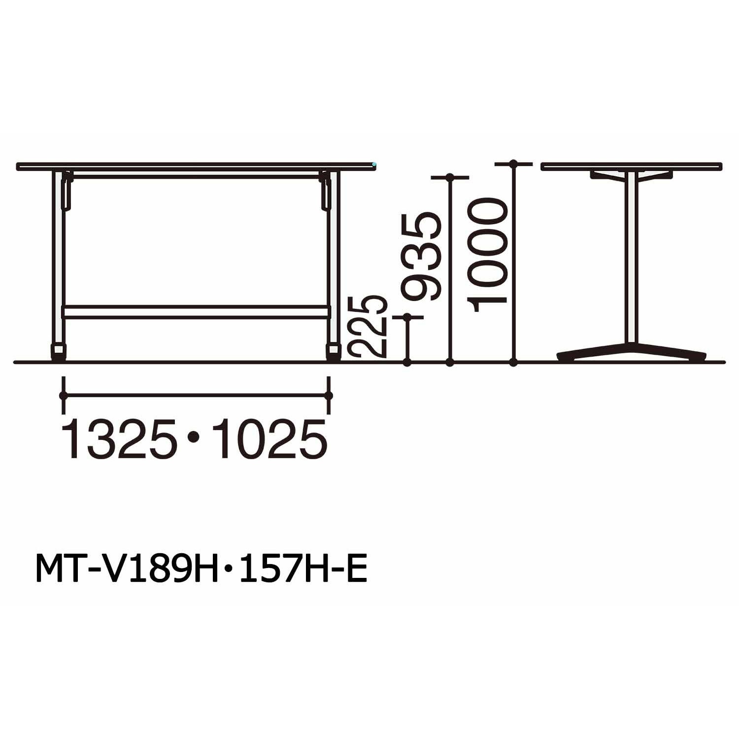 MT-V189HE6AMV5-E 会議テーブル ビエナ 固定角型天板 塗装脚ハイタイプ (配送・組立サービス付き) コクヨ 高さ1000mm幅1800mm奥行900mm  MT-V189HE6AMV5-E