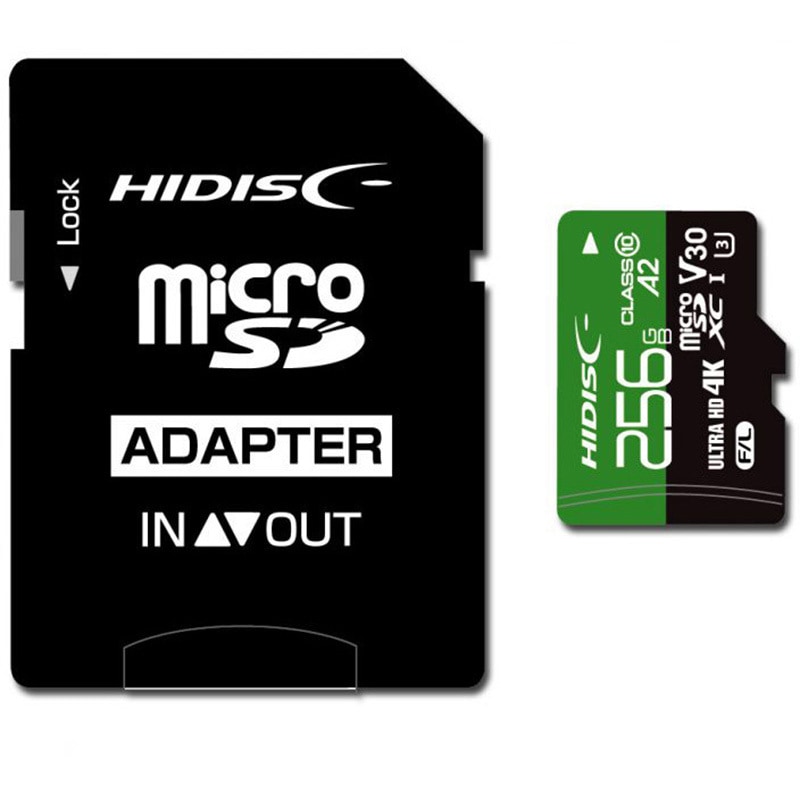 HDMCSDX256GA2V30PRO マイクロSDXCカード HIDISC UHS-I ビデオスピード