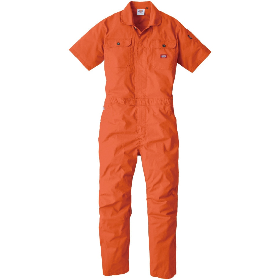 D-749 ストレッチCVC半袖ツナギ Dickies(ディッキーズ) オレンジ色