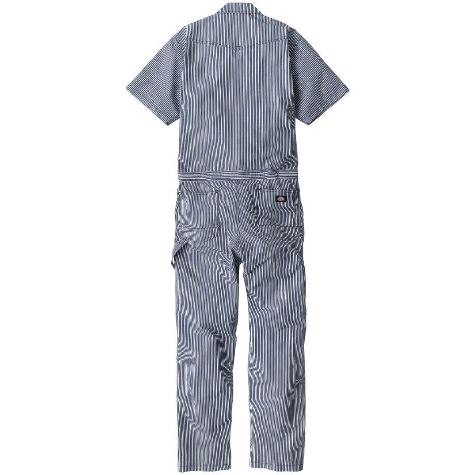 D-7102 ライト ストレッチヒッコリー 半袖ツナギ Dickies