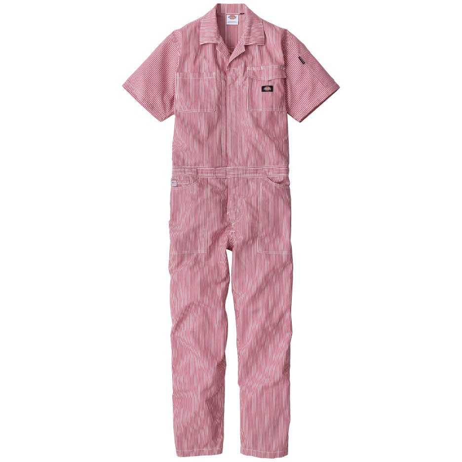 D-7102 ライト ストレッチヒッコリー 半袖ツナギ Dickies