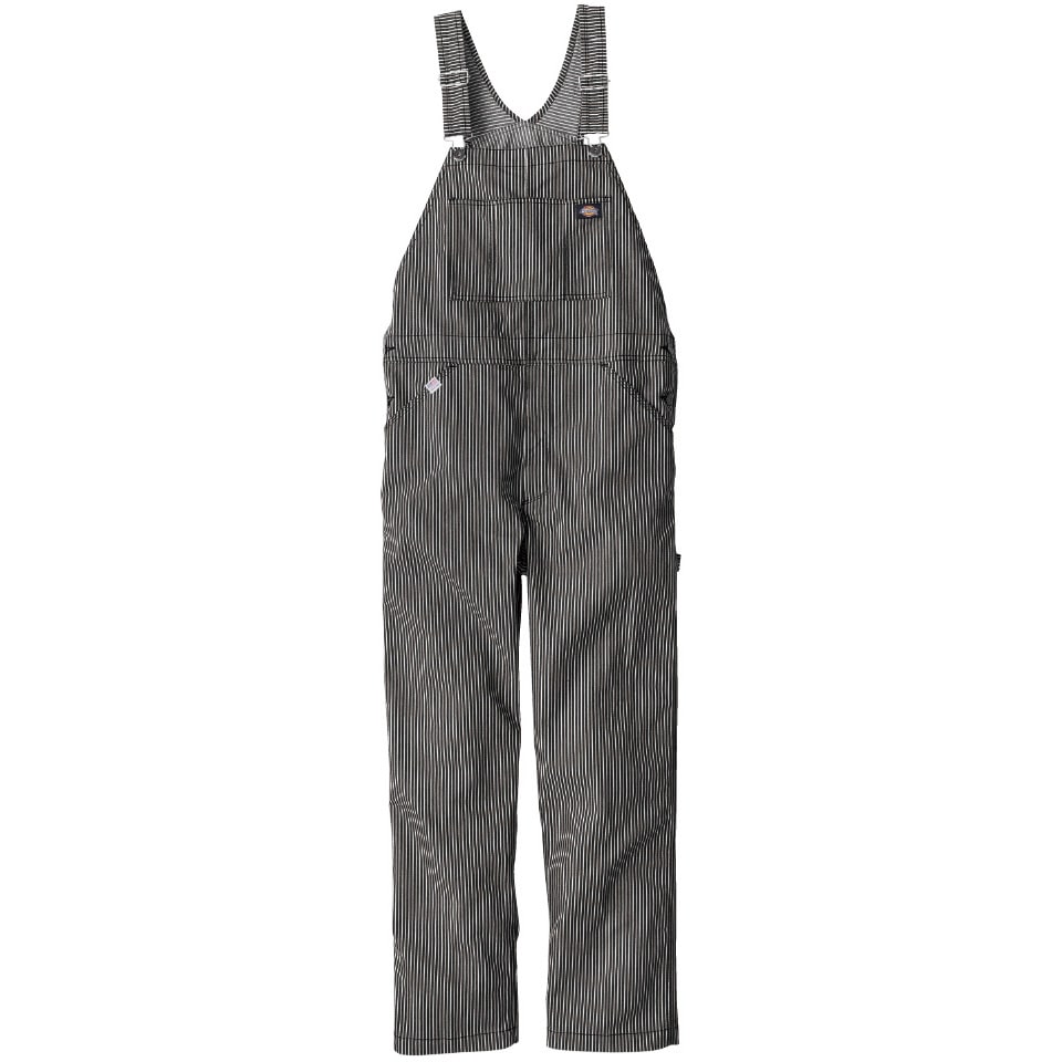 D-7109 ライト ストレッチヒッコリー オーバーオール Dickies(ディッキーズ) ブラック色 サイズXS  D-7109