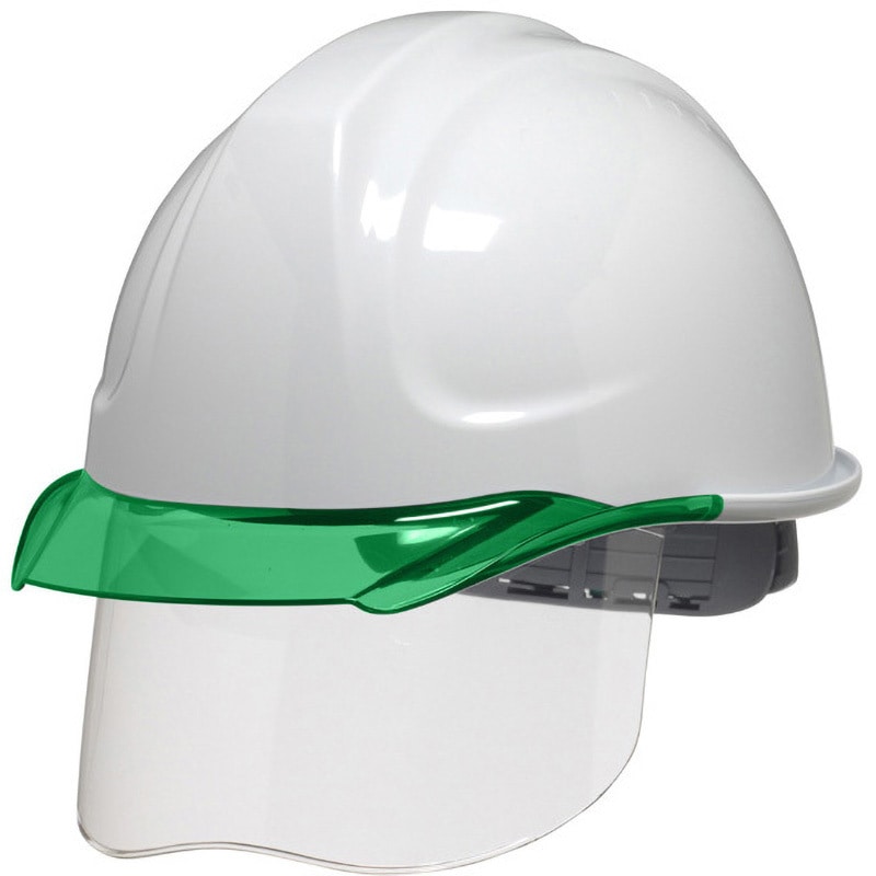 SYA-CS(HA2) ヘルメット エアロメッシュ 透明ひさし+シールド DICプラスチック 内装HA2(成形タイプ) 色(帽体)白