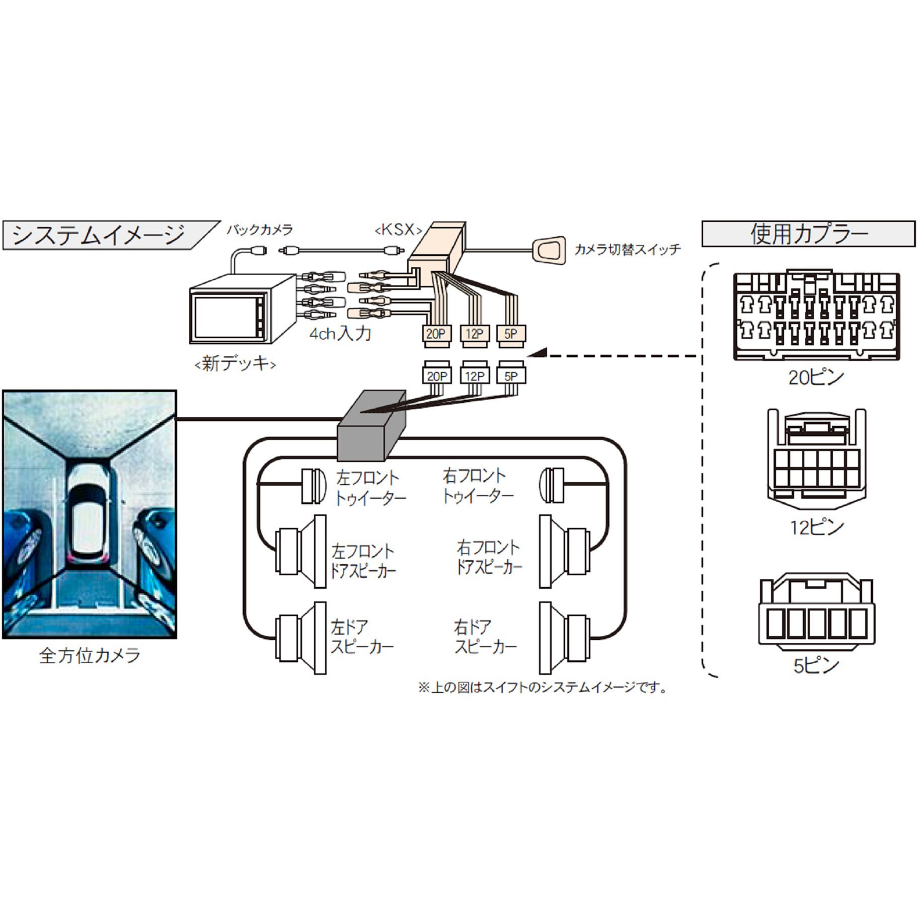 KSX-01 スズキ汎用サウンドアダプター 全方位モニター付車用 1個 Beat