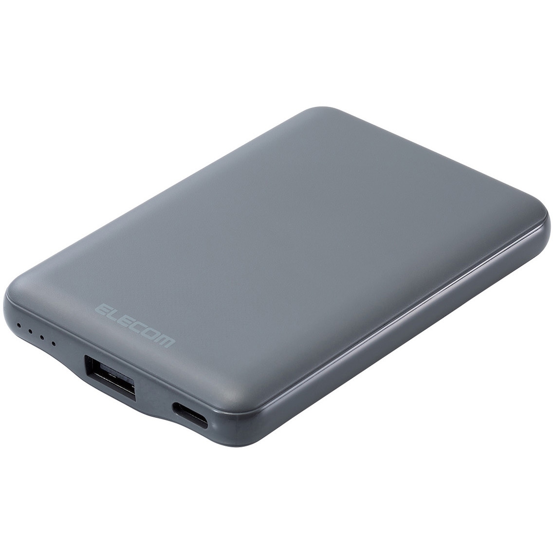 DE-C45-5000DGY モバイルバッテリー 5000mAh 軽量 小型 最大15W 入出力