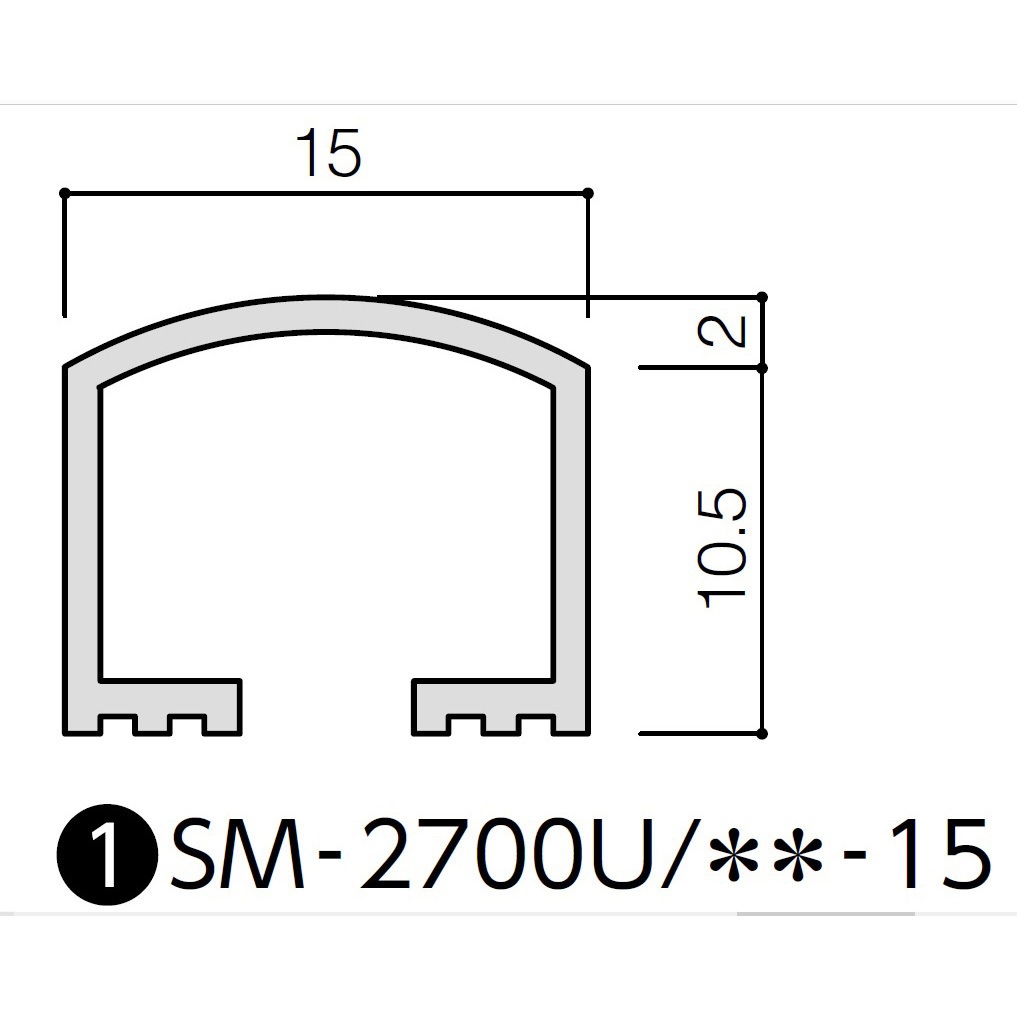 壁飾りの表裏の見分け SM-2700U/S-15 装飾見切り材(壁用)壁見切り15U 1本 INAX(LIXIL) 【通販