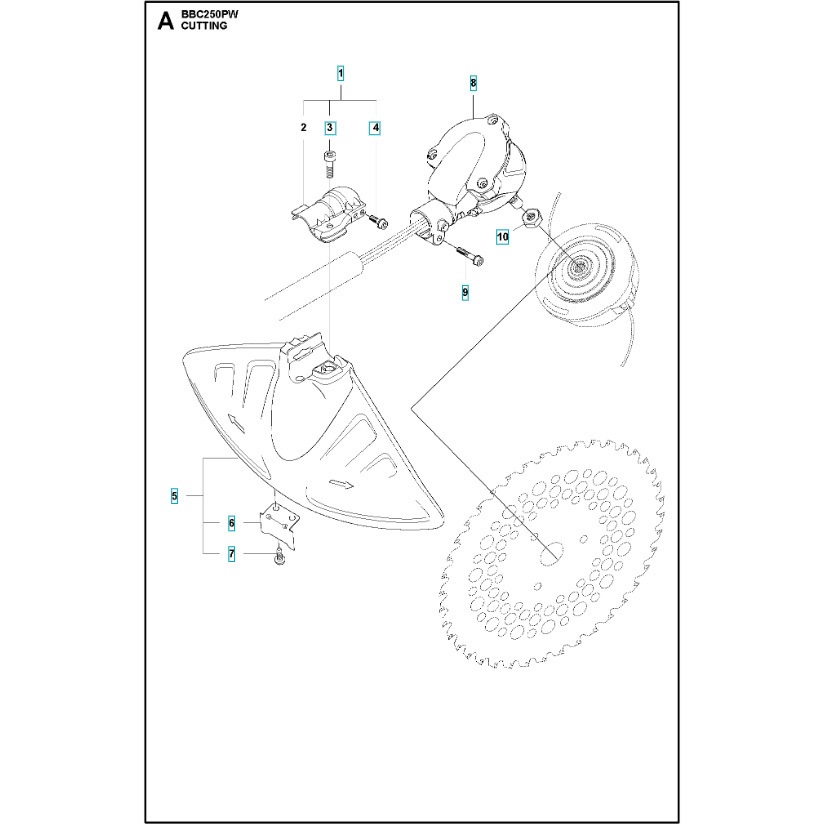 590556801 ゼノア バッテリーチェーンソー BBC250PW 部品 カッティング装置 ゼノア トリマーガード ASSY