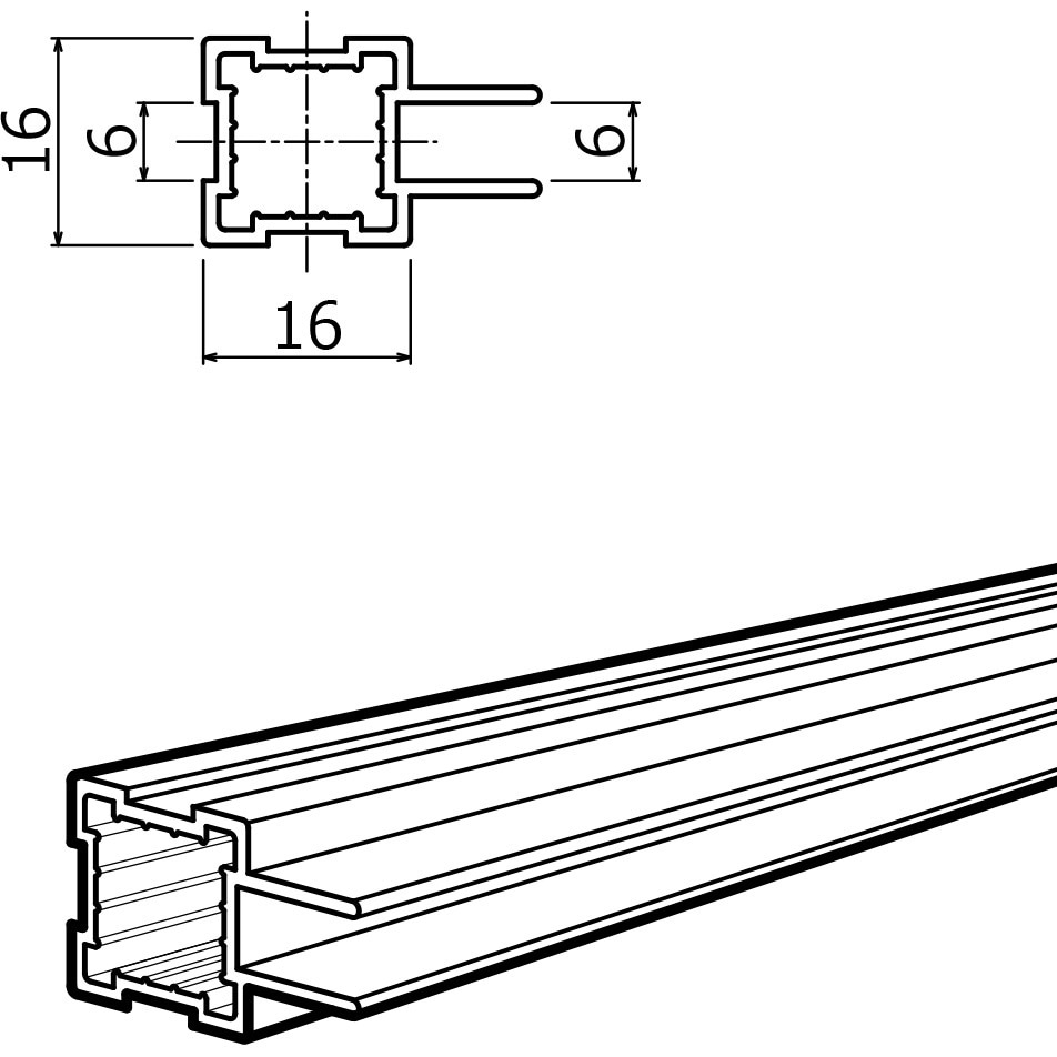 A-5-900 Alframe(アルフレーム)16mmアルミフレーム本体 フィックスⅠ型