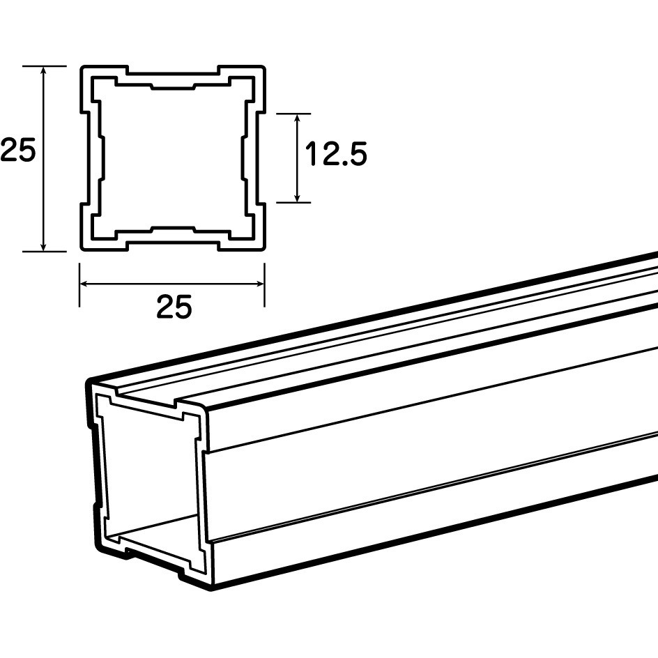 Alframe(アルフレーム)25mmアルミフレーム本体 溝なし(B-1) ADF パイプ