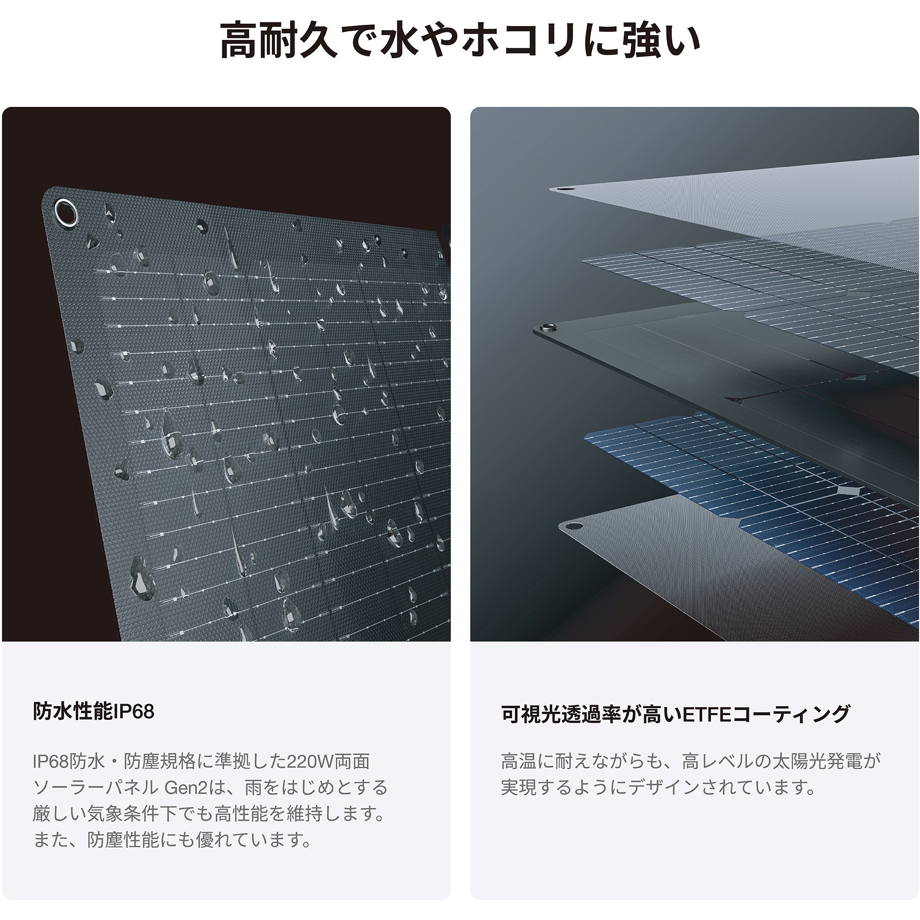 EFSOLAR220W-N 両面ソーラーパネルGen2 1箱 EcoFlow(エコフロー