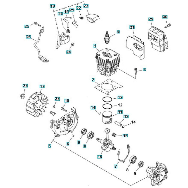 588142301 ゼノア エンジン刈払機 BCZ275-DC 部品 ショートブロック 1個 ゼノア 【通販モノタロウ】