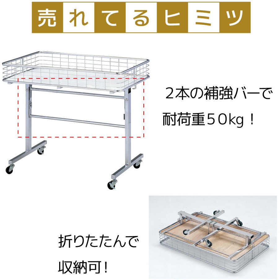 折り畳み式販売用ワゴン 折りたたみワゴン ストア・エキスプレス ワゴン什器 【通販モノタロウ】
