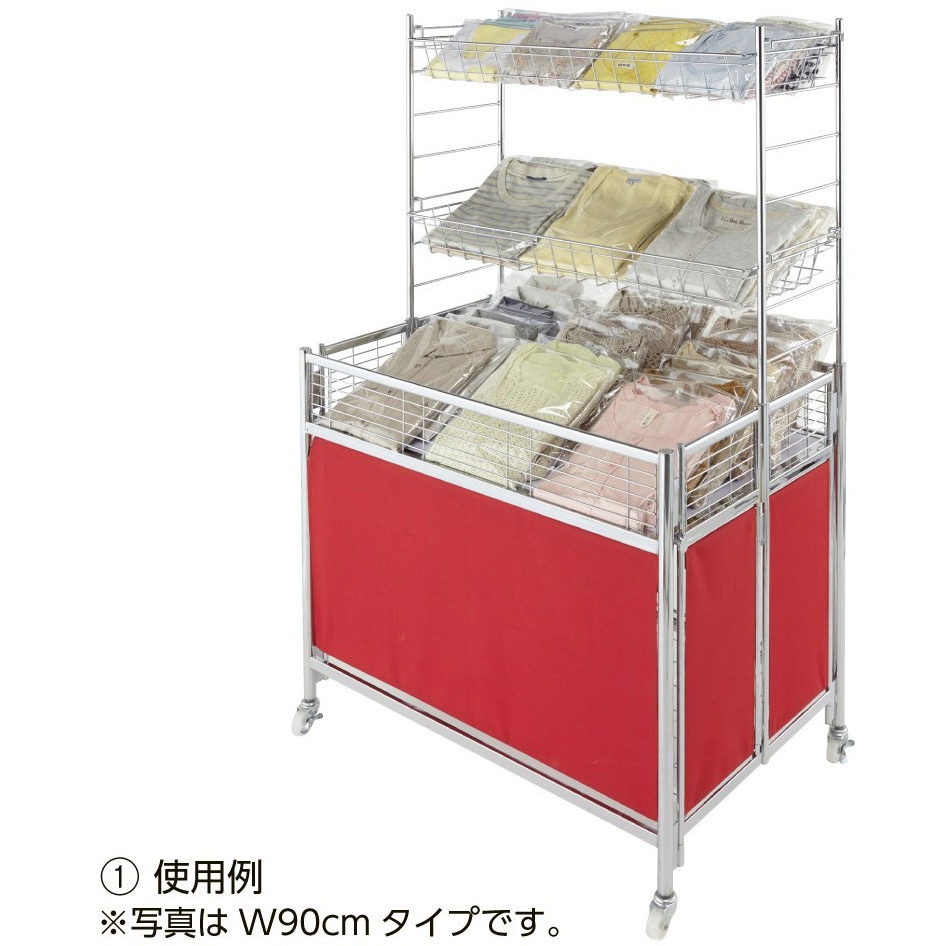 2347-1269 中折れワゴン 本体 クロームフレーム(レッドテント) ストア・エキスプレス 幅120cm高さ83cm  2347-1269