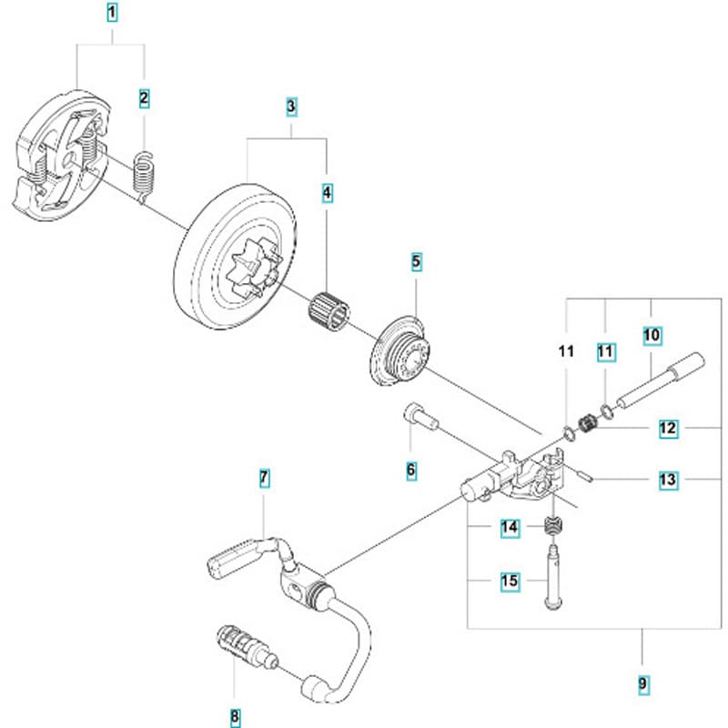 586864001 ゼノア エンジンチェーンソー GZ3700 部品 クラッチおよびオイルポンプ ゼノア クラッチ ASSY - 【通販モノタロウ】