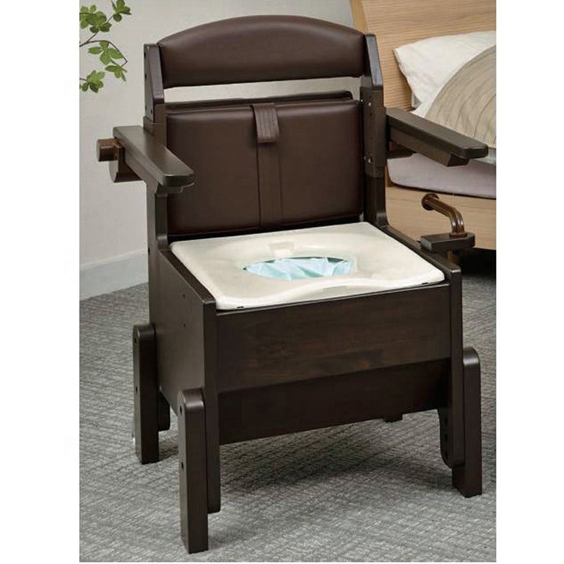 ラップポン・プリート(S) ポータブルトイレ ブラウン ラップポン・プリート(S)/ダークブラウン/普通便座 日本セイフティー