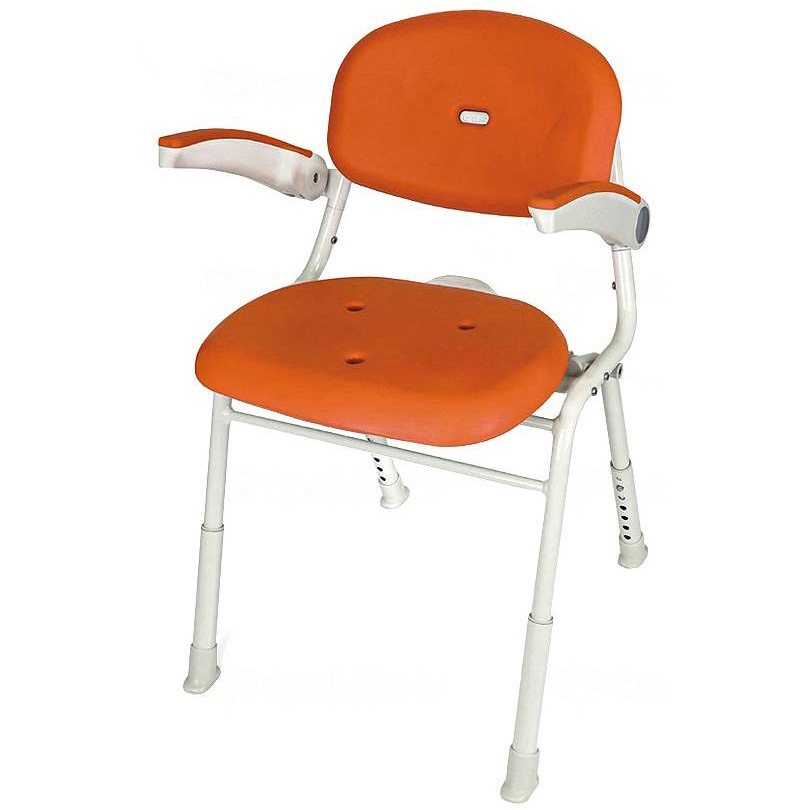 BSU15 ユニプラス ミドルシャワーチェア/レッドオレンジ/- 幸和製作所 ホワイト色