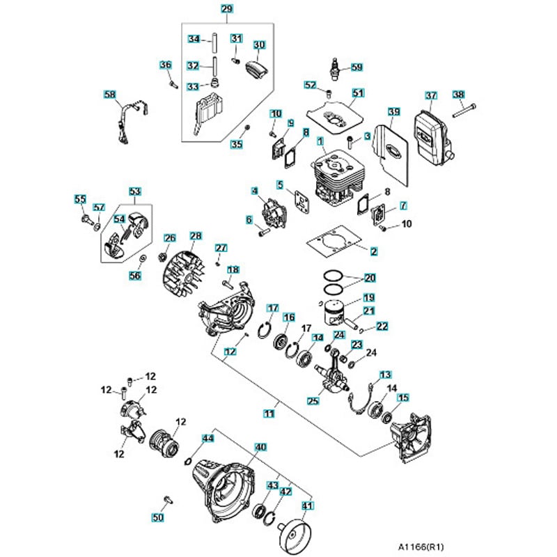 586033601 ゼノア エンジン刈払機 BCZ315 部品 ショートブロック 1個 ゼノア 【通販モノタロウ】