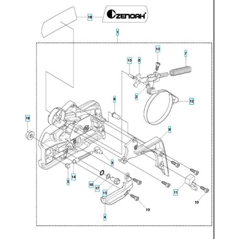 537017401 ゼノア エンジンチェーンソー GZ381 部品 チェンブレーキおよびクラッチカバー 1個 ゼノア 【通販サイトMonotaRO】