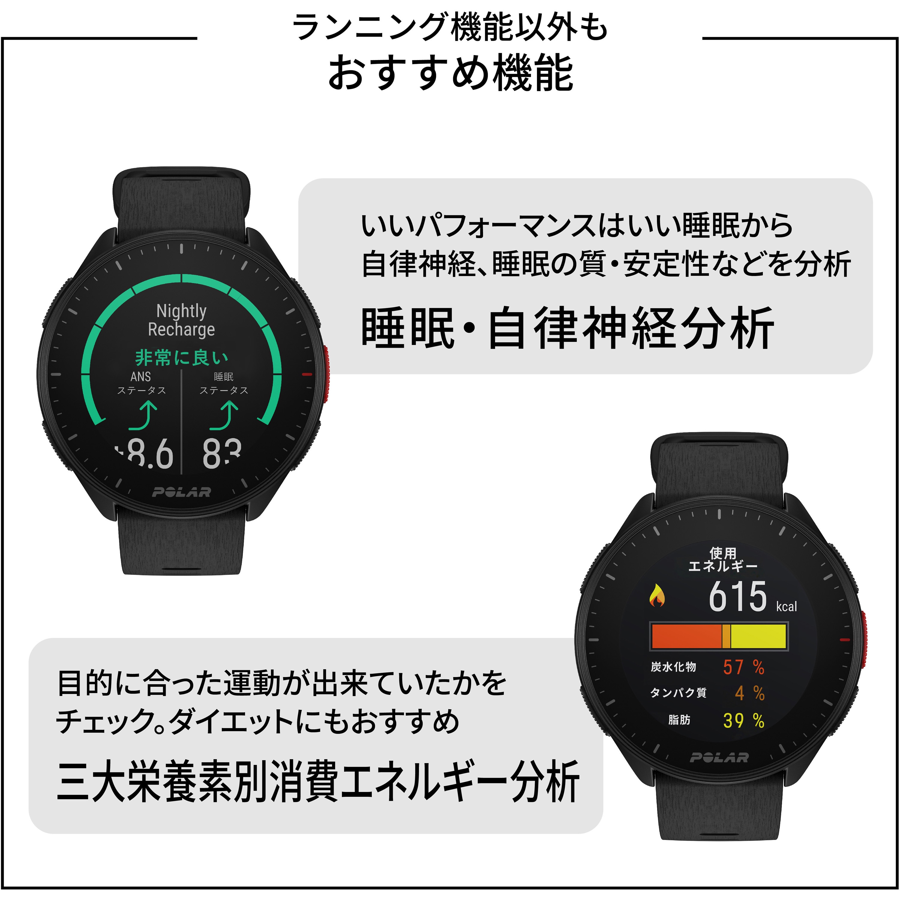 900102174 Polar Pacer GPSスポーツ・ランニングウォッチ POLAR ナイト
