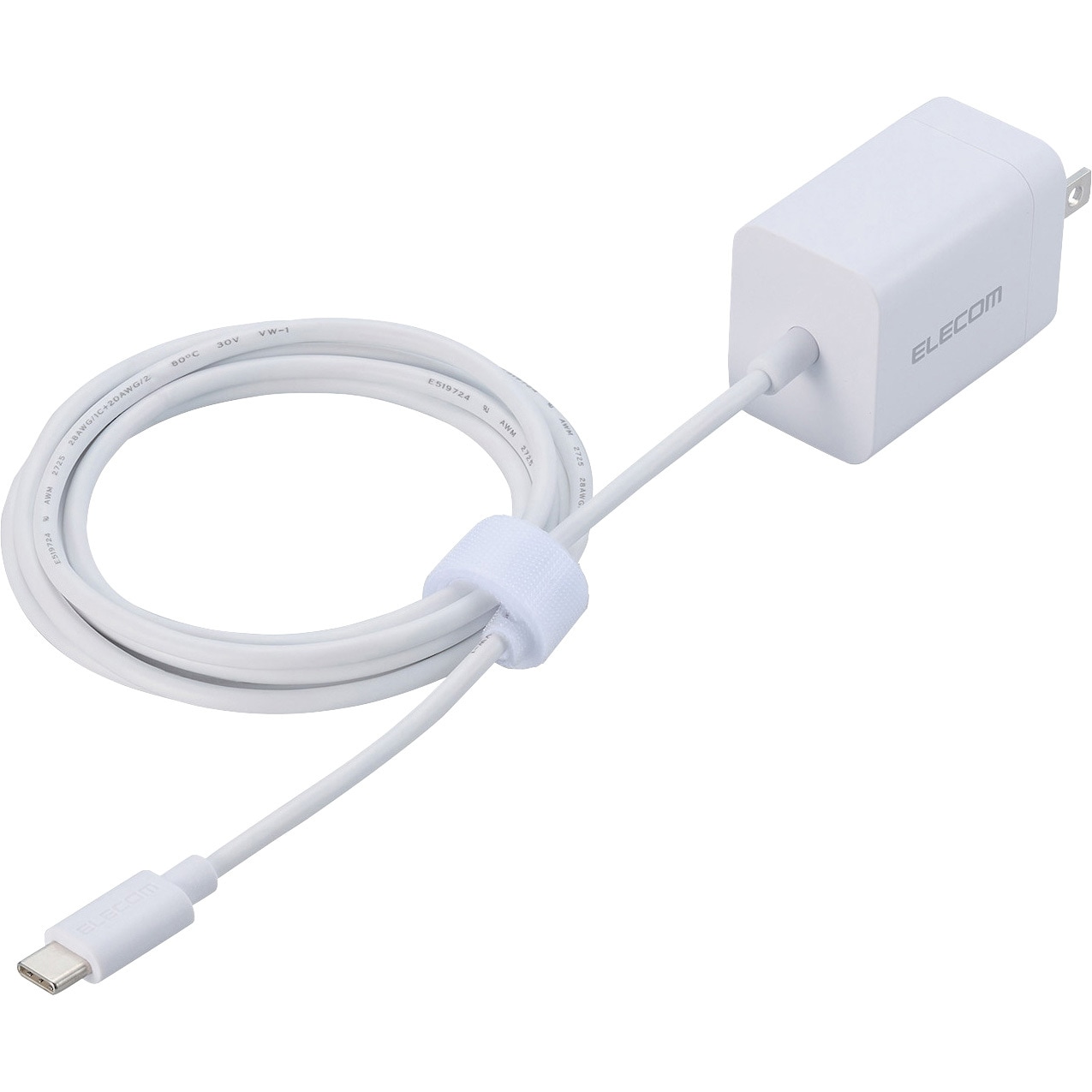 EC-AC6920WH 充電器 USB Type-C ケーブル一体型 1.5m PD 最大20W