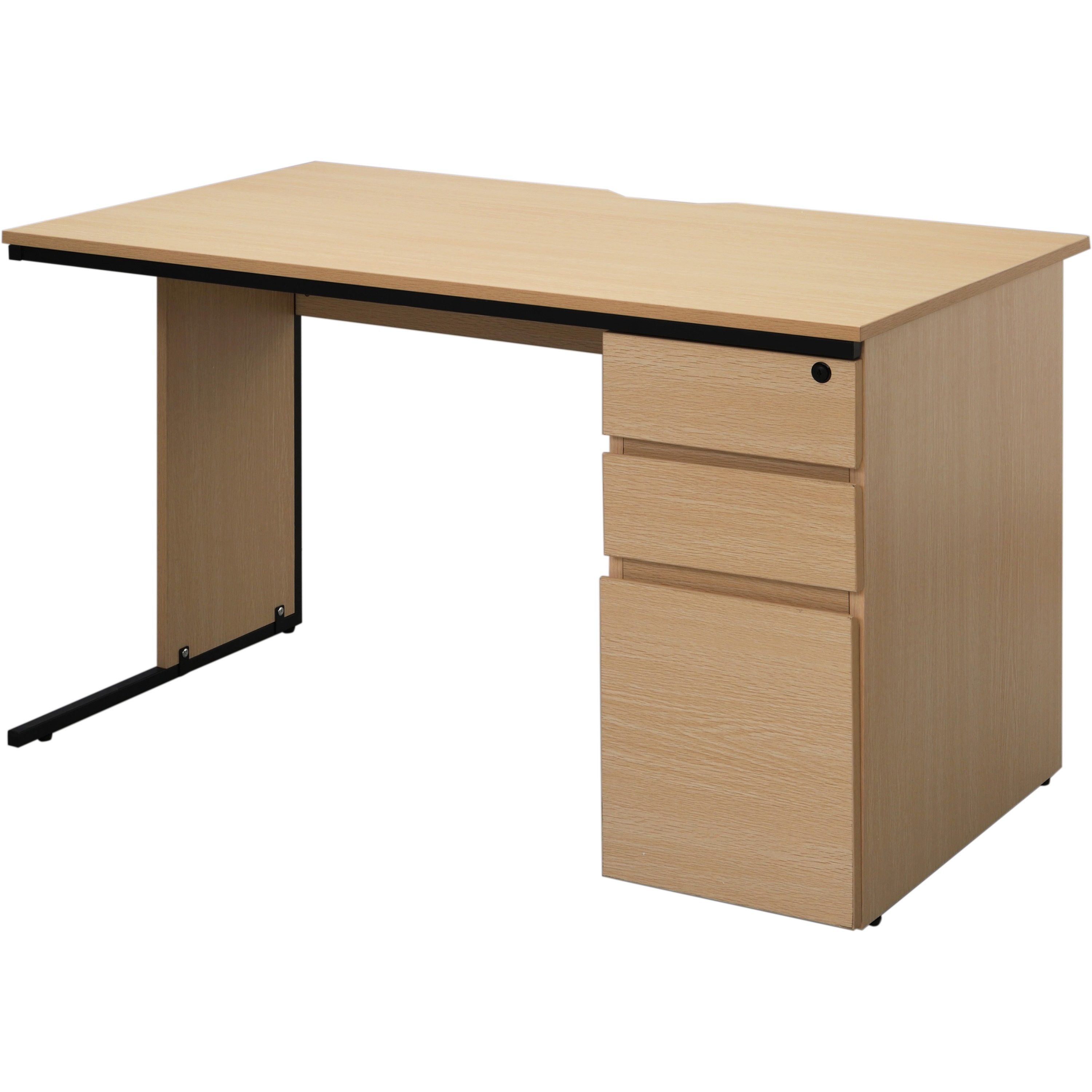 GZWC2-1270NA2 ワークデスクⅡ片袖 アール・エフ・ヤマカワ ナチュラルU色 高さ700mm奥行700mm幅1200mm  GZWC2-1270NA2