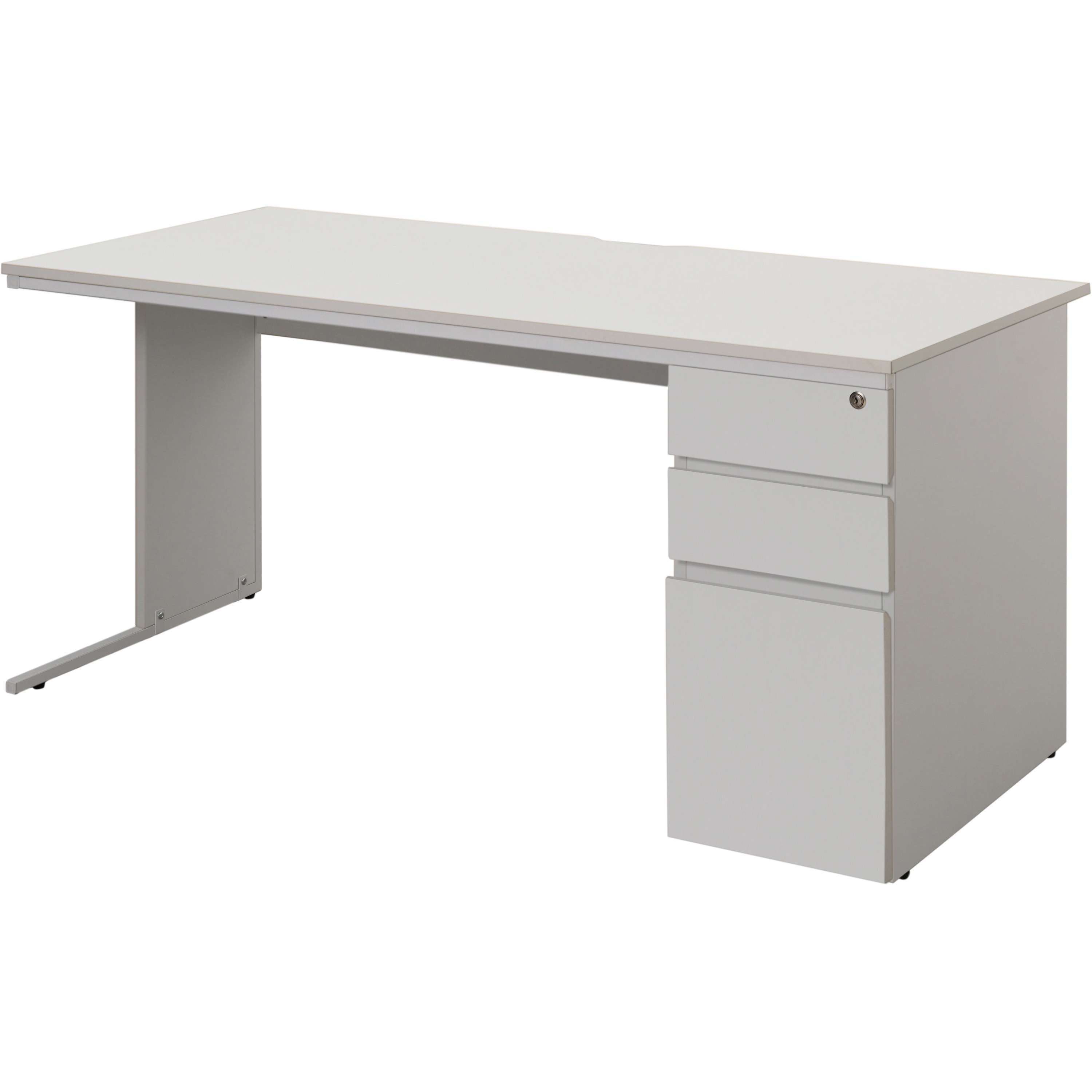 GZWC2-1470WH ワークデスクⅡ片袖 アール・エフ・ヤマカワ ホワイトA色 高さ700mm奥行700mm幅1400mm  GZWC2-1470WH