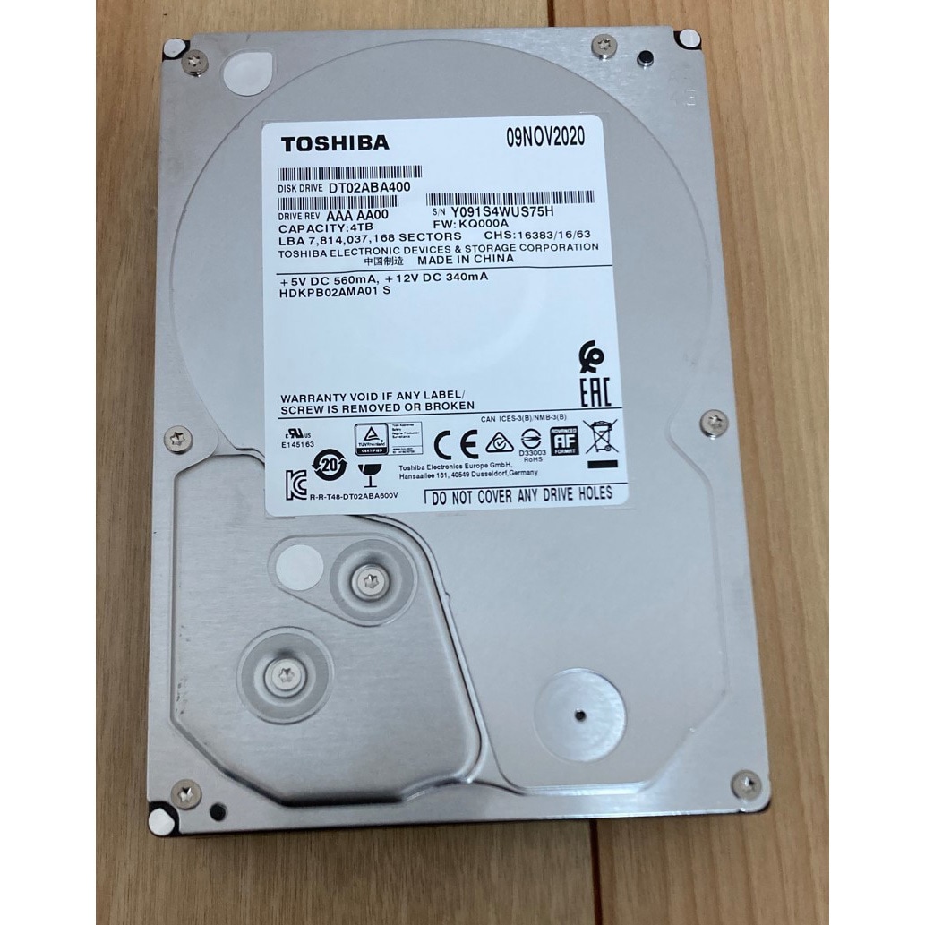DT02ABA400 東芝(TOSHIBA) 3.5インチ デスクトップPC内蔵型HDD