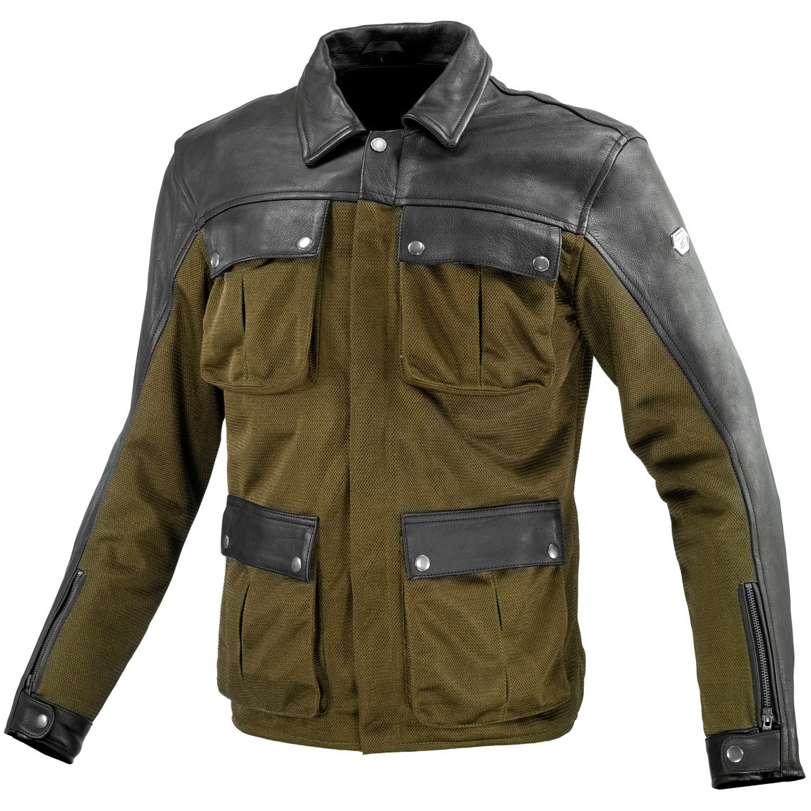 07-170 JK-170 レザーメッシュロングジャケット コミネ オリーブ色 サイズ2XL