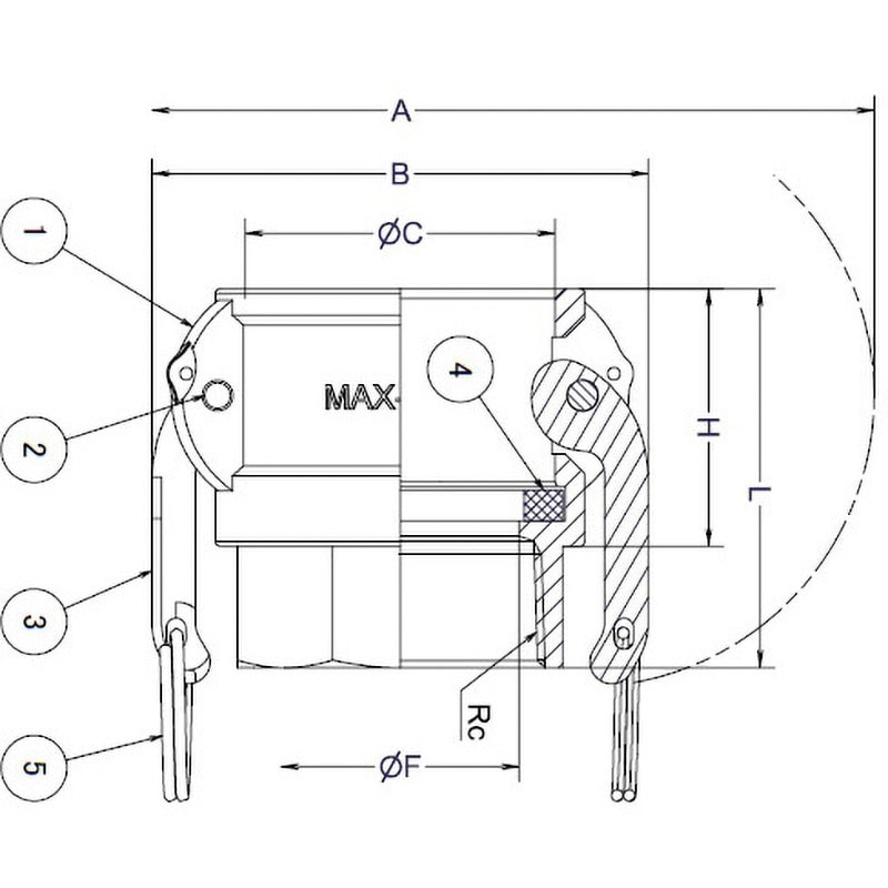 MAX-D 150-D マックスロック雌ネジカプラーアルミニウム 1個 MAX-D 150-D マックスロック雌ネジカプラーアルミニウム 1個