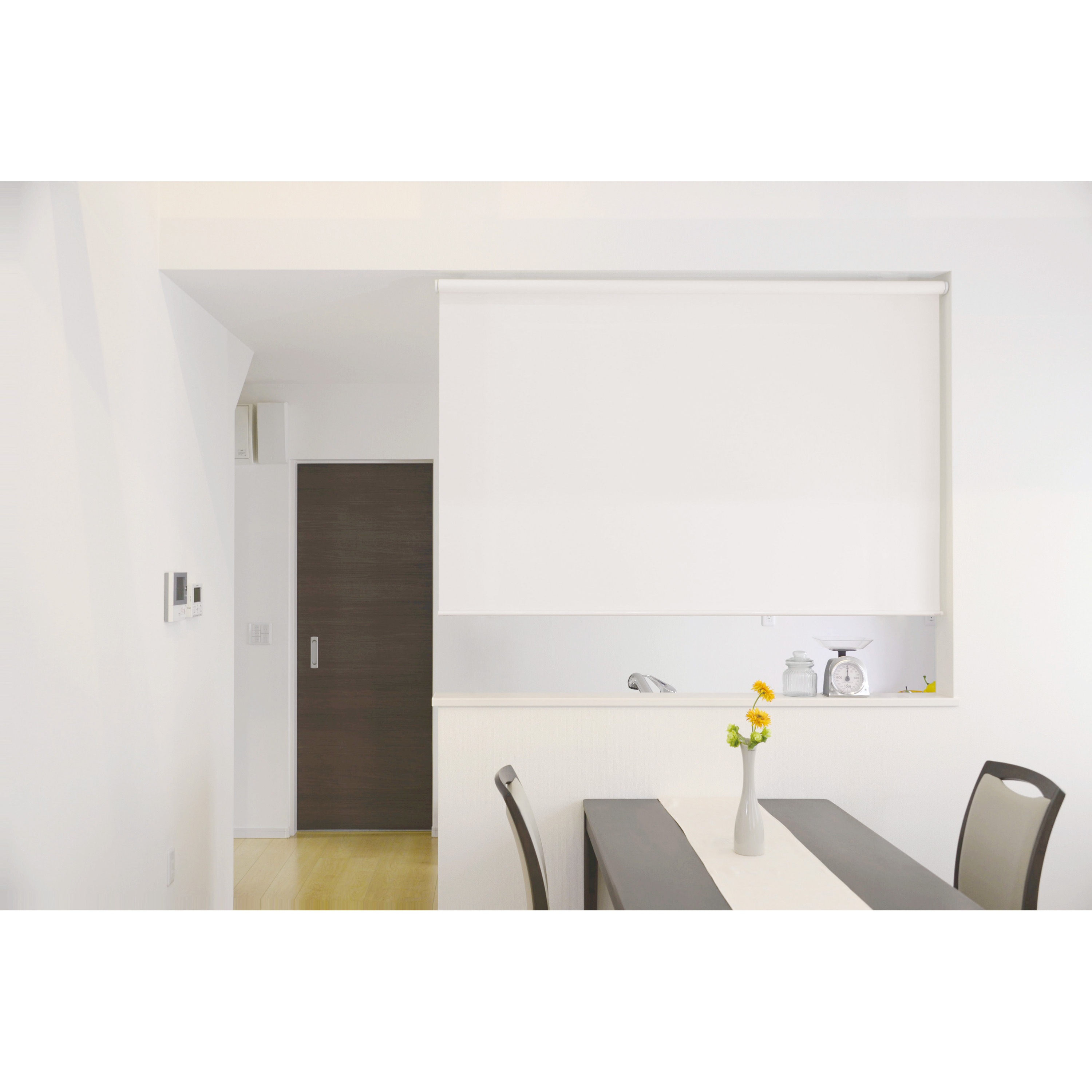 L3558 カバー付きロールスクリーン エクシヴ フルネス 防炎無地タイプ 幅60cm高さ135cm  L3558