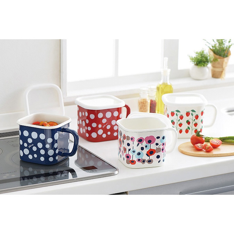 YJ-819 ホーローマルチスクエアポット タマハシ 角形 容量1450mL