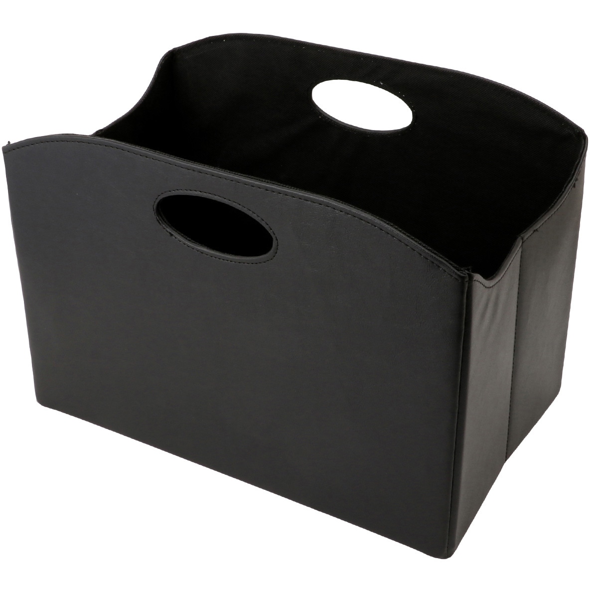 749201 レザー調 折り畳み収納バスケット スマイル 幅400mm奥行250mm高さ280mm 1ケース(12個)