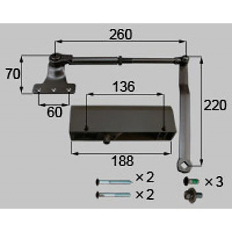 J8DC153 ドアクローザー(ストップ付き) 1セット 新日軽(LIXIL) 【通販モノタロウ】 10,124円
