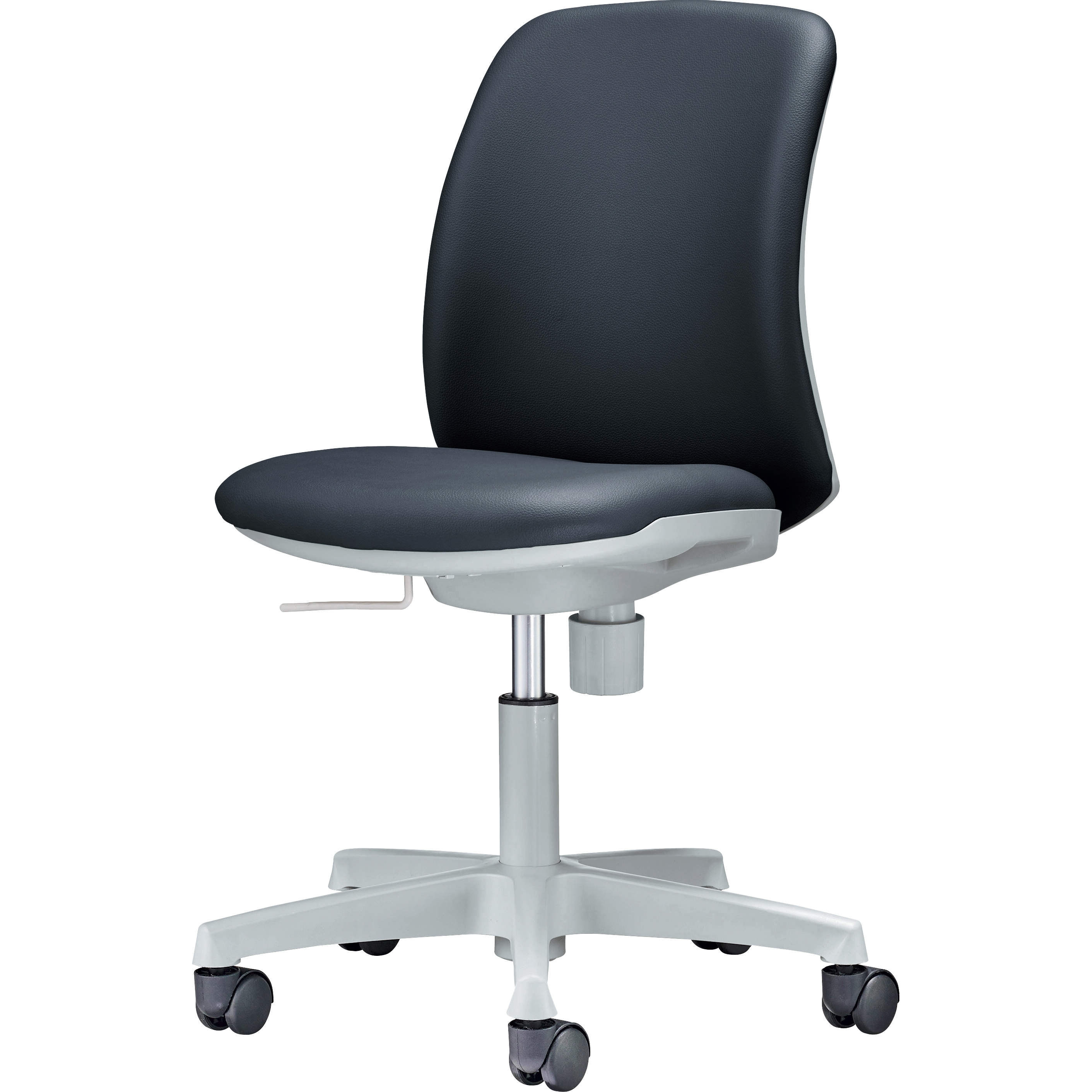 No.480S オフィスチェアー(No.480シリーズ) LION (ライオン事務器) Φ50mmナイロンキャスター双輪 アームレスタイプ 肘掛なし 高さ775～890mm幅535mm奥行501mm