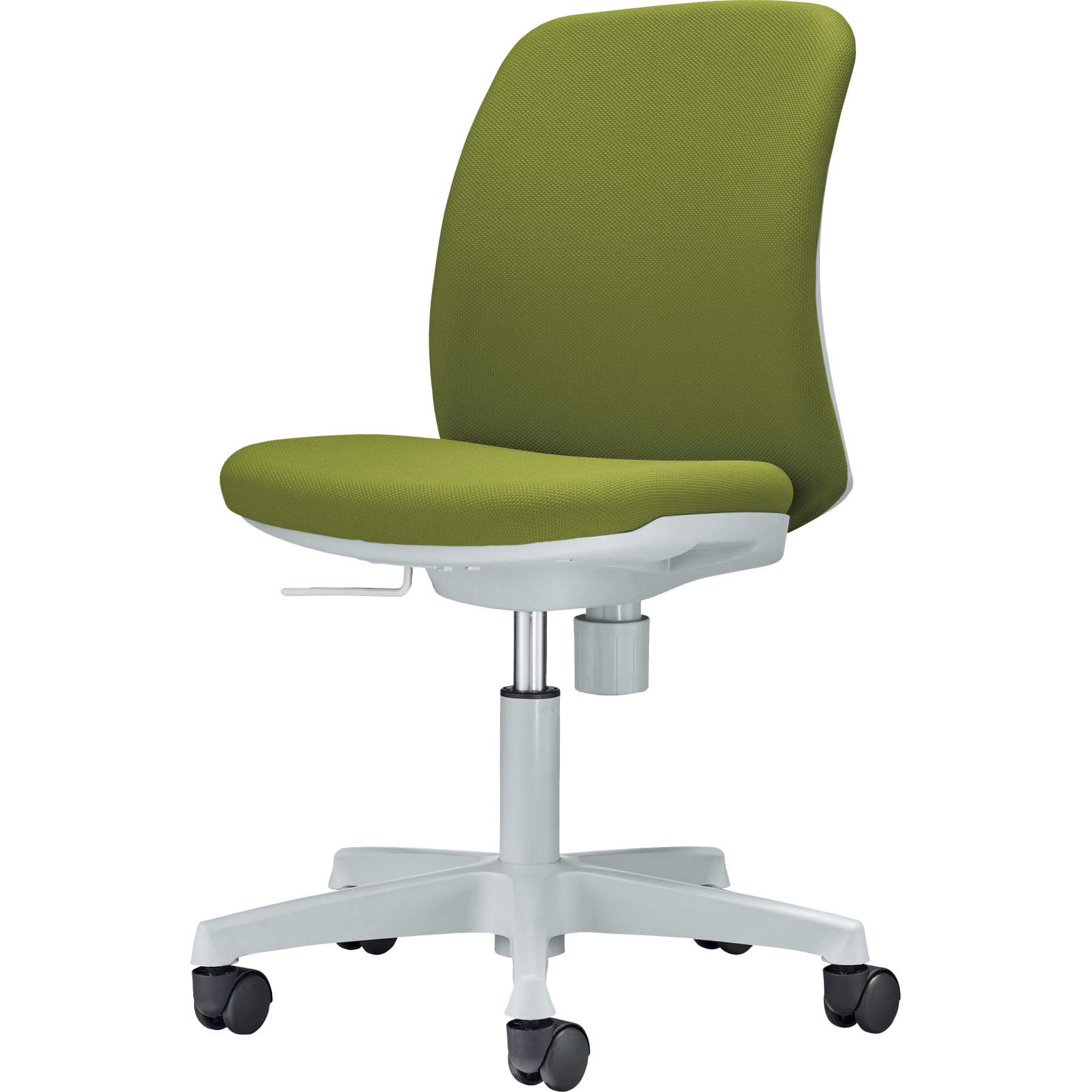 No.480F オフィスチェアー(No.480シリーズ) LION (ライオン事務器) Φ50mmナイロンキャスター双輪 アームレスタイプ 肘掛なし 高さ775～890mm幅535mm奥行505mm