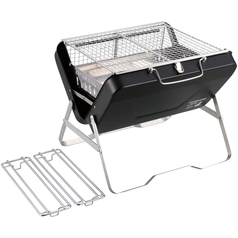 UG-0077 CSブラックラベル V型ファイアグリル ワイド 1個 CAPTAIN STAG 【通販モノタロウ】