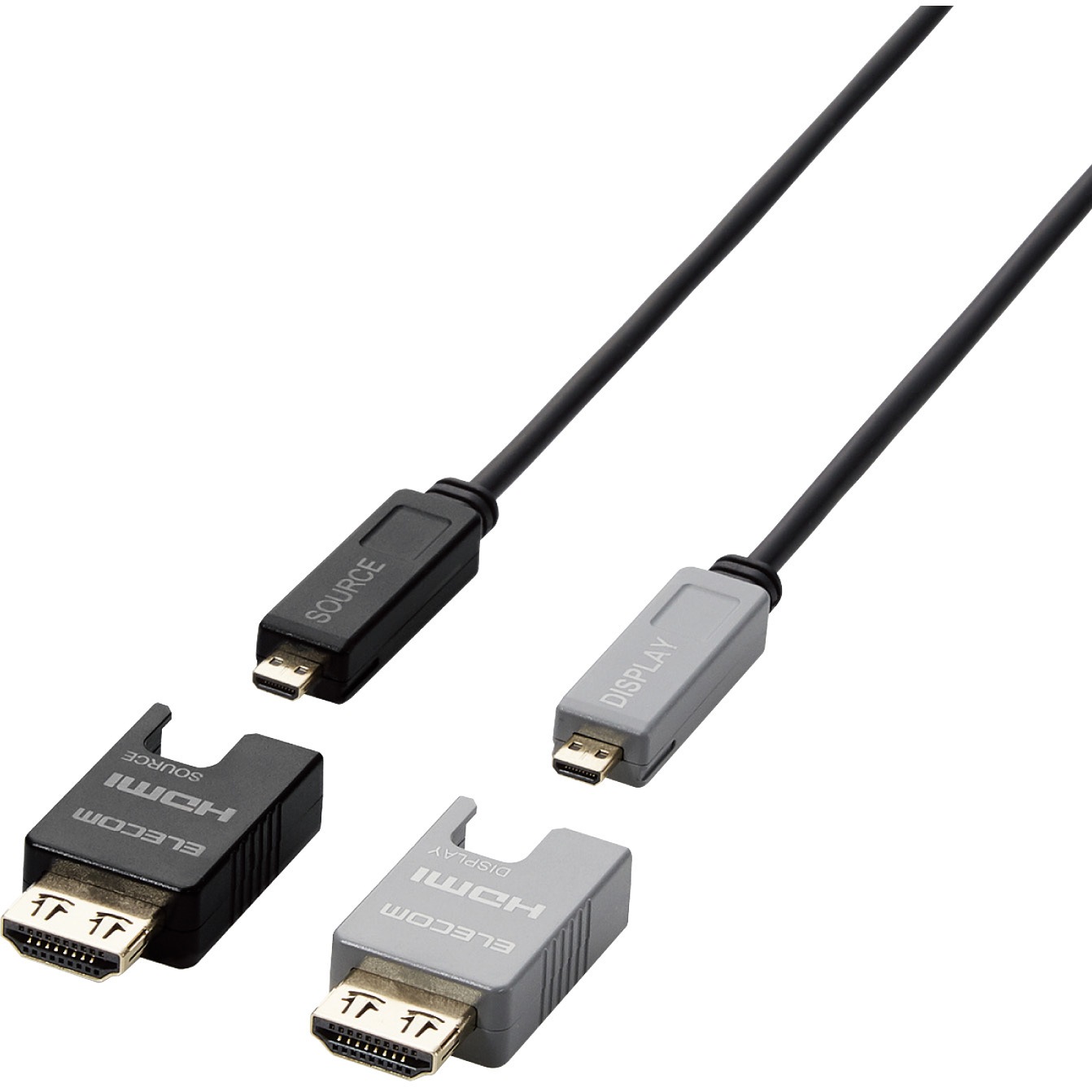 DH-HDLOB10BK HDMI光ファイバーケーブル 長尺 HDMI-HDMI アクティブオプティカルケーブル ブラック エレコム 対応解像度4K/60P 金メッキ