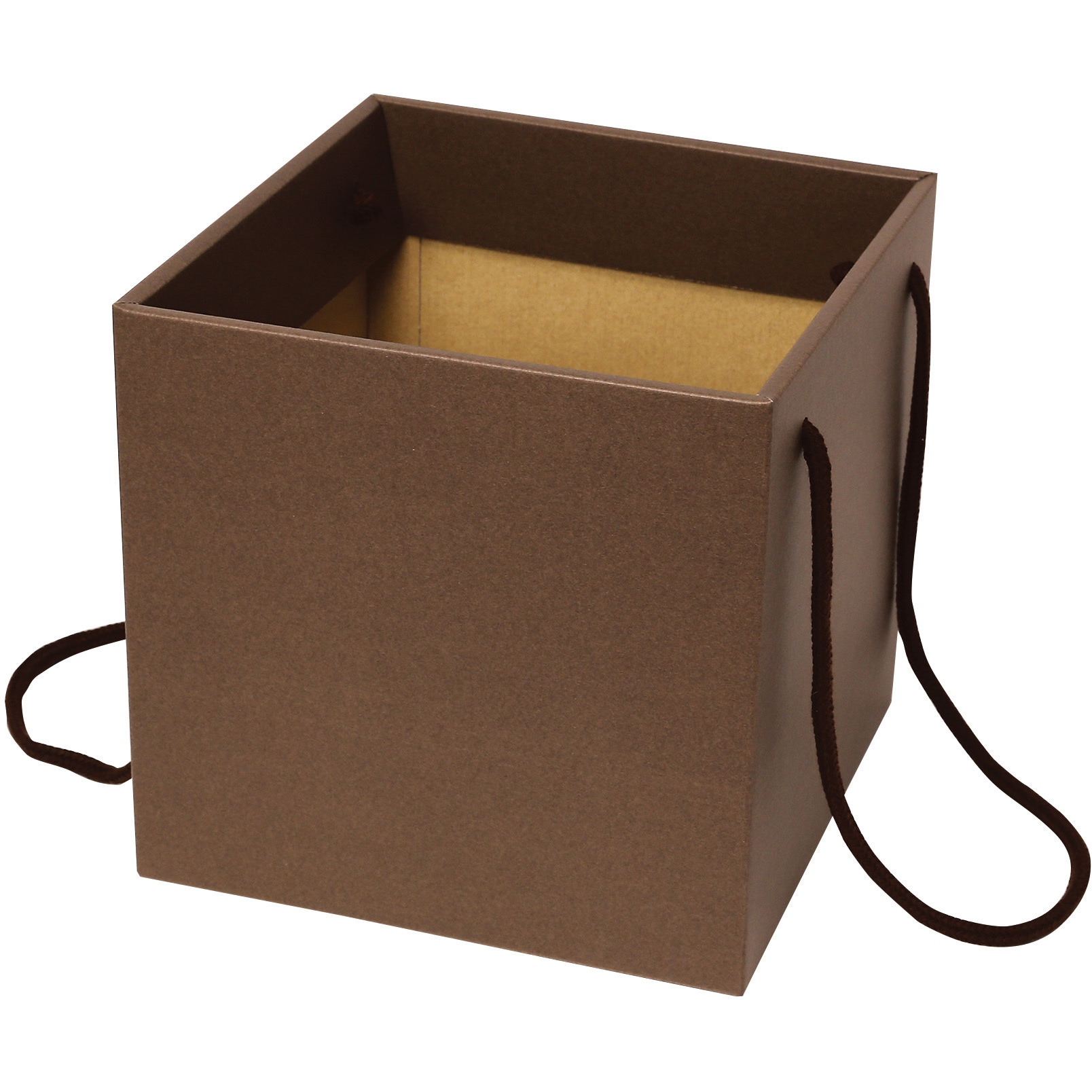 F-389 スクエアBOX ヤマニパッケージ ブラウン色 4寸サイズ 1ケース(25枚×4束) F-389