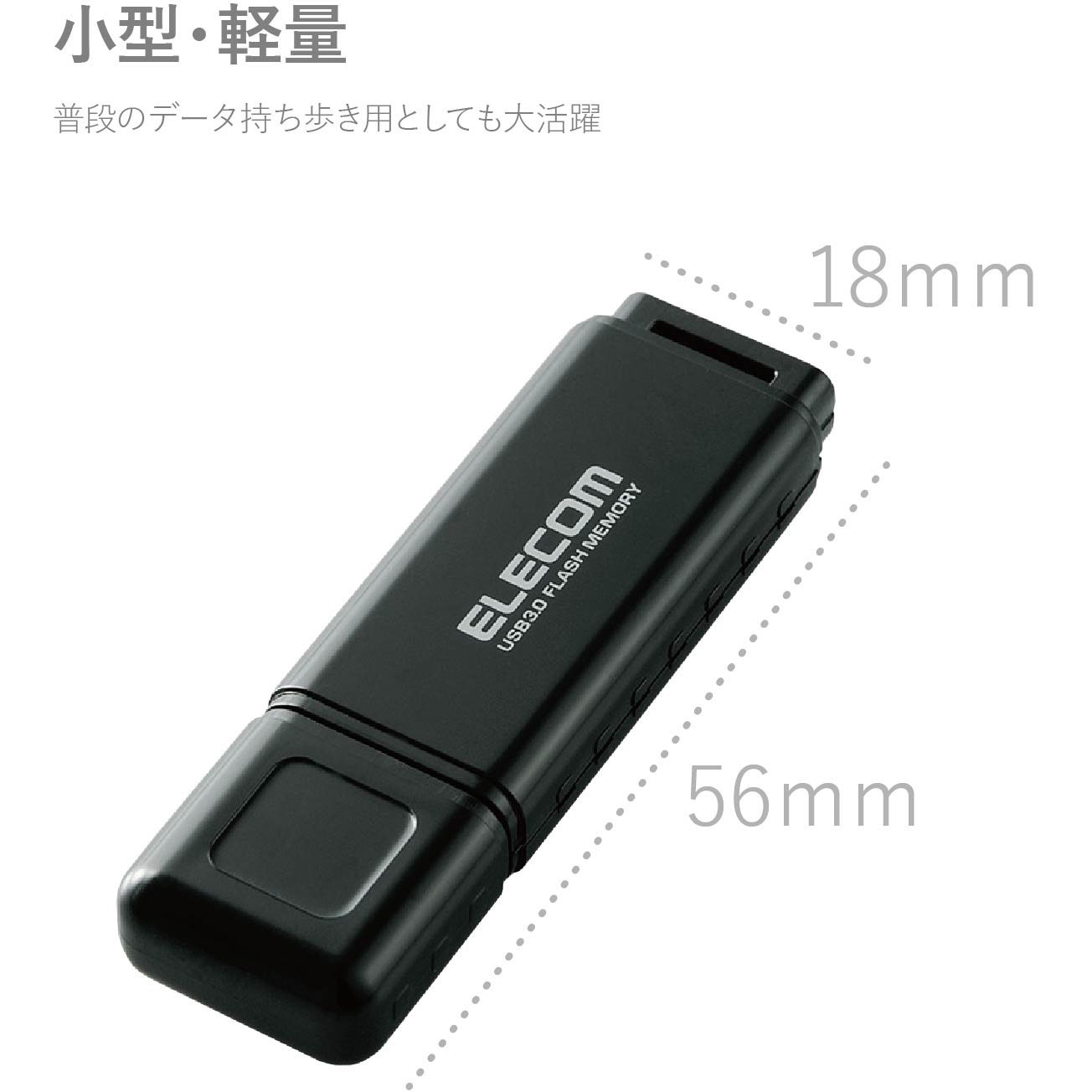 MF-HSU3A128GBK USBメモリ USB3.0 キャップ式 セキュリティ機能付き