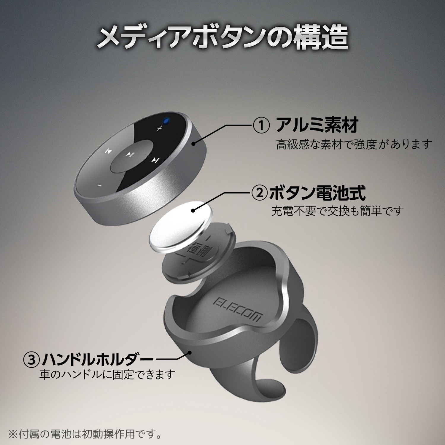 Ecr 01bk Bluetoothリモコン 車載用 電池式 ハンドホルダー付 エレコム Bluetooth Ver 3 0 Ecr 01bk 通販モノタロウ