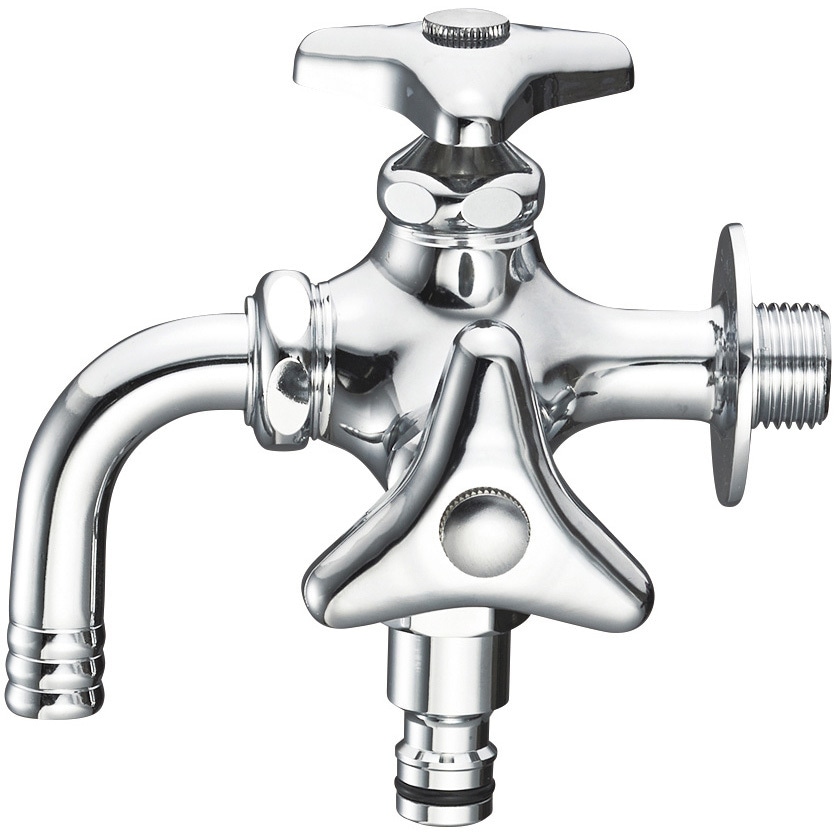 F126V-13 散水用二口横水栓 SANEI(旧:三栄水栓製作所) 高さ133mm幅123mm  F126V-13