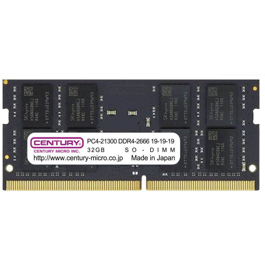CB32G-SOD4U2666 NT用 PC4-21300 DDR4-2666 260pin SODIMM 2RK 1.2v CENTURY MICROY MICRO(センチュリーマイクロ) 32GB