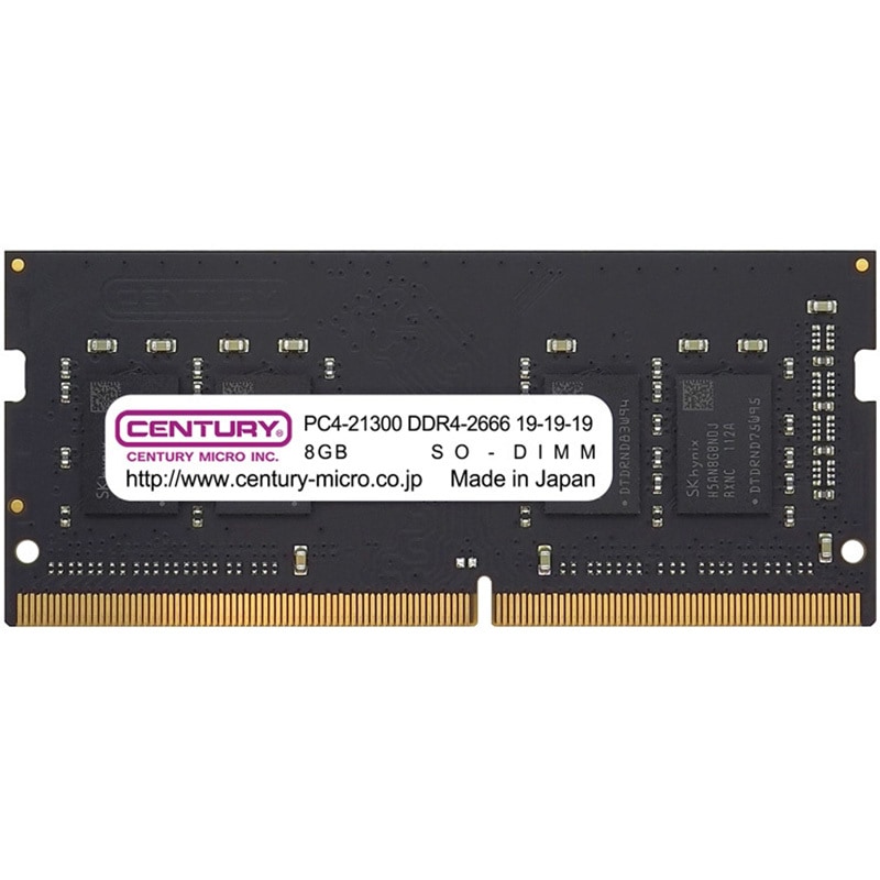CB8GX2-SOD4U2666H NT用 PC4-21300 DDR4-2666 260pin SODIMM 1RK 1.2v CENTURY MICROY MICRO(センチュリーマイクロ) 16GB(8GB×2)