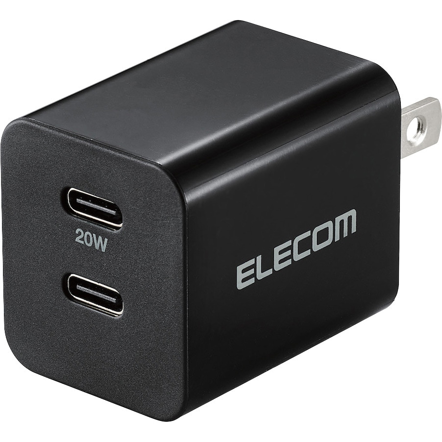 EC-AC3520BK USB Type-C コンセント 充電器 PD 20W TypeC×2