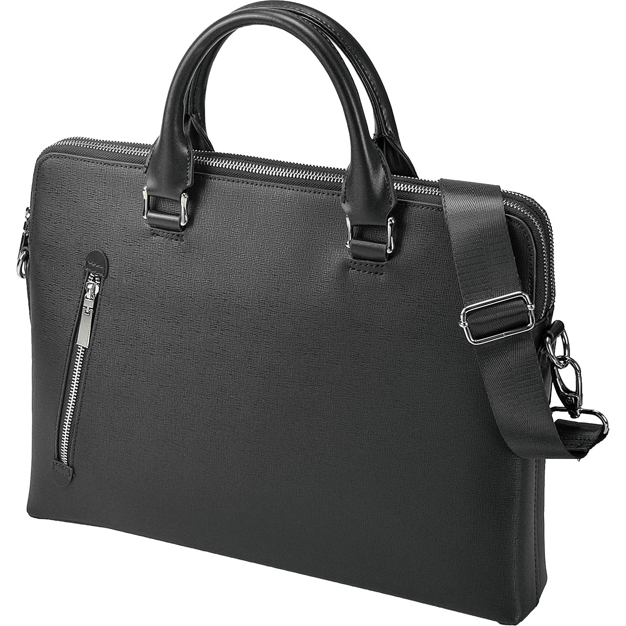 22-5352-10 BUSITOOL TRAOUTIL ブリーフケース  ダブルルーム型 ウノフク 合成皮革(シボ型押し) ブラック色   22-5352-10