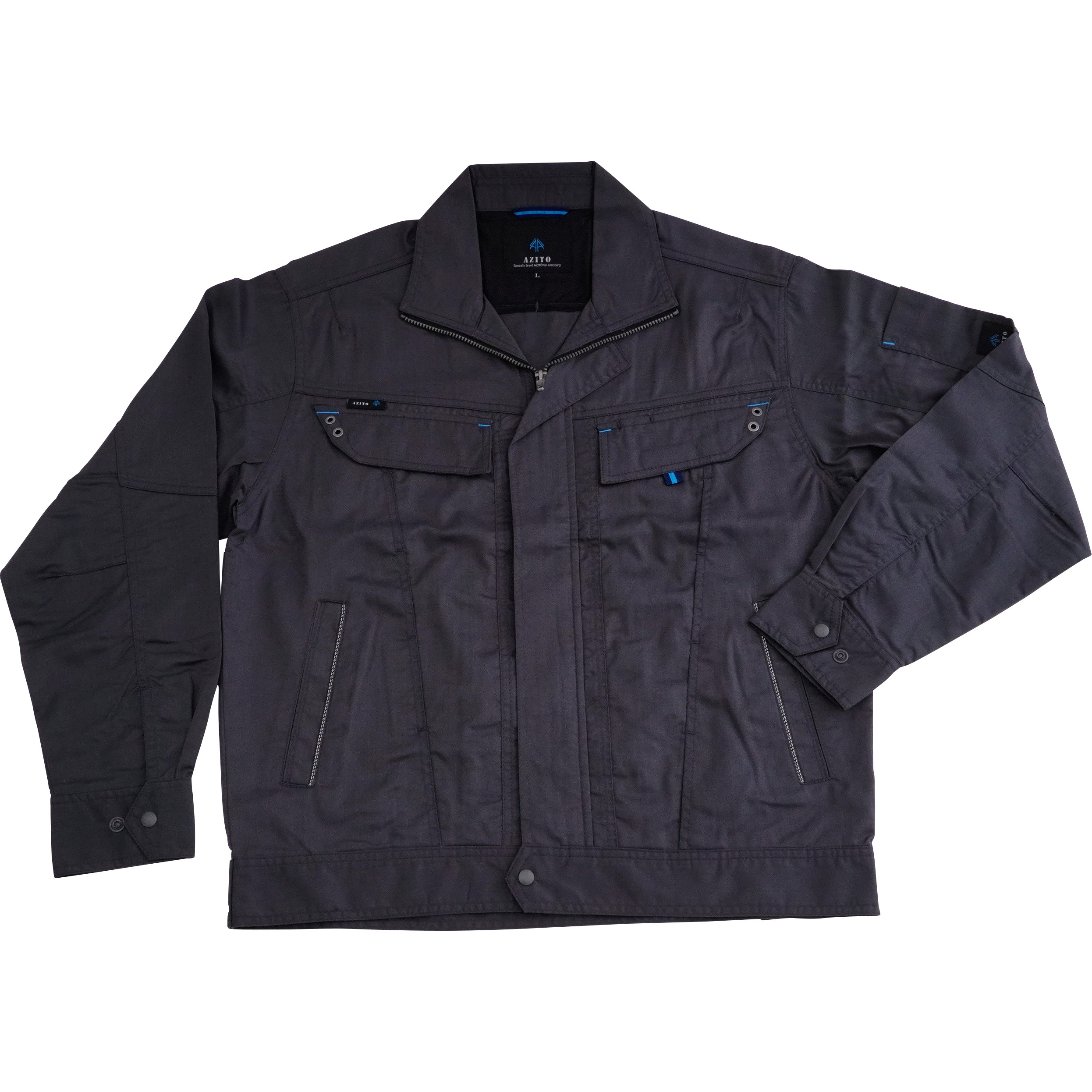 AZ-30530 アジト 長袖サマーブルゾン(男女兼用) AZ-30530 アイトス チャコール色 ライトストレッチツイル L着丈65cm